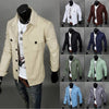 Slim-Fit Solid Men Overcoat Long-sleeved Coat