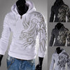 Winter Sweatshirts Dragon Printed Hooded Coat